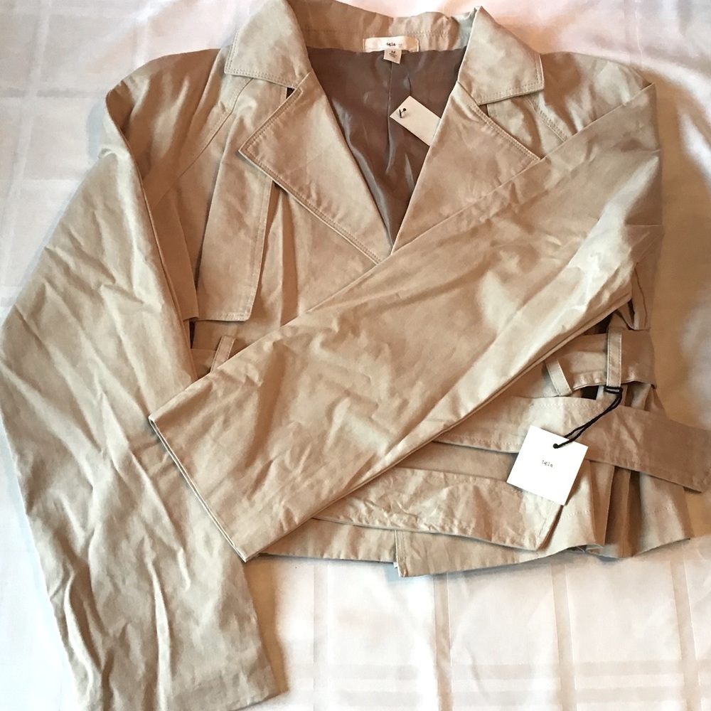 NEW tgla Cropped Trench Coat/Jacket